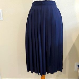 J. Crew Pleated Navy Blue Skirt